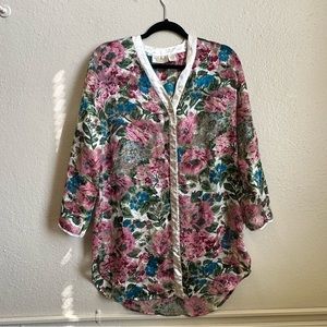 Vintage Victoria's Secret Gold Label Chemise Satin Slip Floral Sheer lovercore